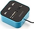 Dark  USB MicroSD/SD/MMC/M2/MS PRO DUO Kart Okuyuculu USB Çoklayıcı Mavi