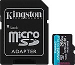 Kingston SDCG3-256GB 256GB microSDXC Canvas Go Plus 170R A2 U3 V30 Card + ADP Hafıza Kartı 170MB-s’ye Varan Okuma, 90MB-s’ye Varan Yazma Android Mobil Cihazlar, Aksiyon Kameraları, Drone’lar ve 4K Video Prodüksiyonu için