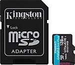 Kingston SDCG3-128GB 128GB microSDXC Canvas Go Plus 170R A2 U3 V30 Card + ADP Hafıza Kartı 170MB-s’ye Varan Okuma, 90MB-s’ye Varan Yazma Android Mobil Cihazlar, Aksiyon Kameraları, Drone’lar ve 4K Video Prodüksiyonu için