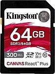Kingston SDR2-64GB Canvas React Plus SDXC UHS-II 300R-260W U3 V90 for Full HD-4K-8K Hafıza Kartı 300MB-s Okuma, 260MB-s Yazma, 8K-3D-VR Video