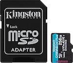 Kingston SDCG3-256GB 256GB microSDXC Canvas Go Plus 170R A2 U3 V30 Card + ADP Hafıza Kartı