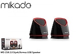 MIKADO MD-158, 6W, 1+1, Masaüstü, USB, Speaker, (Siyah-Kırmızı)