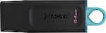 Kingston DTX-64GB 64GB USB3.2 Gen 1 DataTraveler Exodia (Black + Teal) Flash Bellek