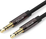Qgeem QG-AU04BD300 3mt Altın Uçlu Siyah AUX Audio Kablo Erkek-Erkek