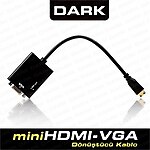 Dark DK-HD-AHDMINIXVGA Mini Hdmı - Vga Ve Ses Aktif Kablosu