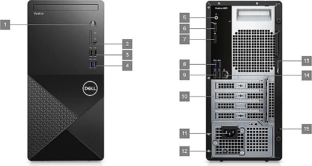 Dell Vostro 3910MT i5-12400 8GB 256GB SSD Ubuntu N7505VDT3910EMEA-U